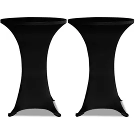 vidaXL Tischhusse Stretch Ø 70 cm Schwarz 2er Set