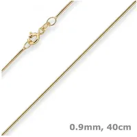 Schmuck Krone Goldkette 0,9mm Schlangenkette aus 333 Gelbgold 40cm, Gold 333 goldfarben
