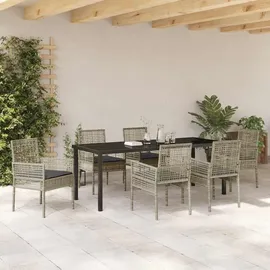 vidaXL Garten Essgruppe 7-tlg. Hellgrau