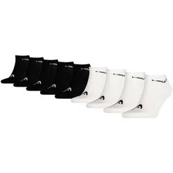 HEAD Unisex Sneaker Socken, 9-pack - PERFORMANCE SNEAKER ECOM, Sportsocken, Logo Schwarz/Weiß 39-42