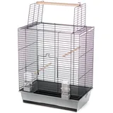 Duvo+ Vogelkäfig Ara grau/schwarz 54x34x65,5cm mit Sitzstangen & Näpfe
