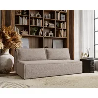 Schlafsofa ,Sofa mit schlaffunktion und bettkasten, DUO Stoff Verita Warmbeige