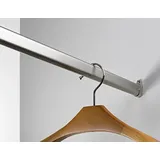 Kleiderstange 30 cm/Schrankrohr 30 x 15 mm hochwertige Chromoberfläche - Set für Garderobe Kleiderschrank oder Nische