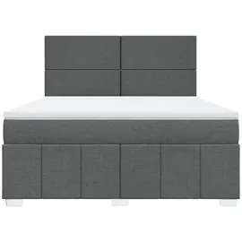 vidaXL Boxspringbett 180 x 200 cm Dunkelgrau