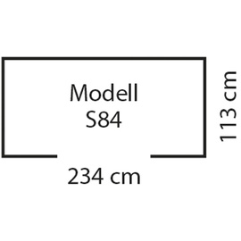 Globel Skillion S84 2,34 x 1,13 m silber metallic