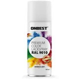 Onbest Sprühlack PREMIUM Lackspray 400 ml, Hohe Pigmentierung, Made in Germany weiß