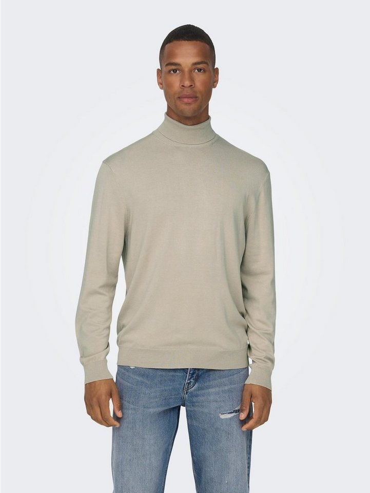 ONLY & SONS Strickpullover Polo Langarm Shirt Basic Pullover ONSWYLER 5619 in Beige-2 beige XXL