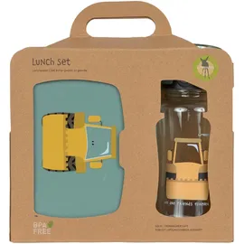 Lässig Brotdose & Trinkflasche Set - Lunch Set mit Lunchbox und Trinkflasche (460 ml)/Tiny Drivers Excavator
