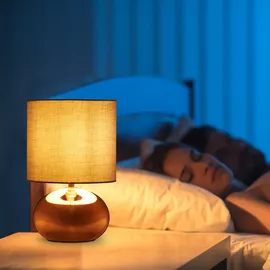 Relaxdays Nachttischlampe Touch Kupfer