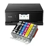 IC-Office TS8750 Tintenstrahl Multifunktionsdrucker 3-in-1 (Drucken, Kopieren, Scannen, SD-Karte, Duplex, WLAN, AirPrint) schwarz + 6 XXL Tintenpatronen