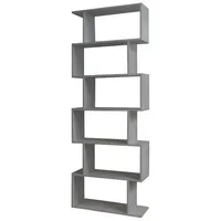 Hti-Living Thekla Bücherregal 6 Regalfächer 40 x 30 x 180 cm Grau