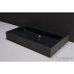 Forzalaqua Stein Waschbecken, PALERMO GRANIT GEBRANNT 60X40X9CM