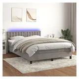 vidaXL Boxspringbett 140 x 200 cm Hellgrau