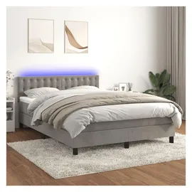 vidaXL Boxspringbett 140 x 200 cm Hellgrau