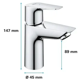 Grohe Start Edge Waschtischarmatur S-Size Chrom