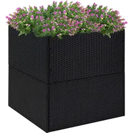 vidaXL Pflanzkübel 80 x 80 x 80 cm Schwarz