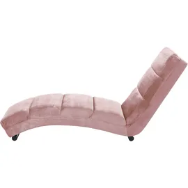 Actona GROUP Chaiselongue »Sigmund«, mit schwarzen, pulverbeschichteten Metallbeinen und Samtvelours Bezug rosa