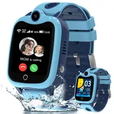 4G Smartwatch Kinder, Smartwatch Kinder mit GPS und Telefon, Wasserdicht GPS Uhr Kinder Videoanruf Voice Chat IP68 SOS Schulmodus Wecker Spiel, Kinder Smartwatch für Mädchen und Jungen 3-14 Jahren