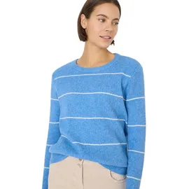 Cecil Gestreifter Strukturpullover Blau M