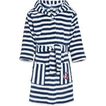 Playshoes Bademantel Fleece-Bademantel Ringel maritim blau 158/164