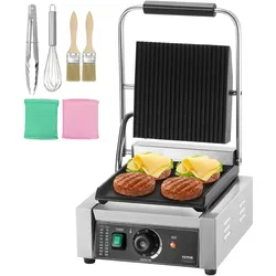 VEVOR Panini-Pressgrill Sandwichmaker Kontakt Grill Kommerziell 23x23cm