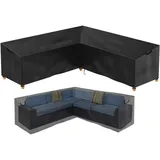Nomiou Gartenmöbel Abdeckung L-Form 215 x 215 x 80 x 85 cm Wasserdicht