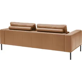 Musterring 2,5-Sitzer MUSTERRING "JustBPM100, 202 cm breit, aus hochwertigem Leder", cognac, B:202cm H:88cm T:107cm, 100% Leder, Sofas, wahlweise mit Nierenkissen und mot. Sitzauszug, Metallfuß in schwarz
