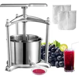 Vevor L Obstpresse Apfelpresse Fruchtpresse Maischepresse, Beerenpresse 18 x 15 cm Apfelpresse Manueller Entsafter Fruchtpresse Mechanische Edelstahl Presse Geeignet für Saft Fruchtpüree usw.