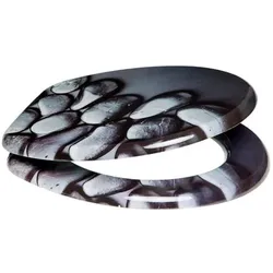 Sanilo WC-Sitz, BxL: 37,7 x 47 cm, Hot Stones - schwarz