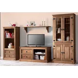 Home Affaire Wohnwand, (Set, 3-St), bestehend aus 1 Vitrine, 1 Lowboard und 1 Regal, ohne Wandboard braun