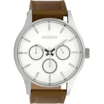 Oozoo Armbanduhr braun Leder Timepieces Herren Analog-Quarzuhr UOC10045 | Braun/Weiß