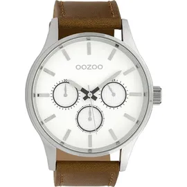 Oozoo Armbanduhr braun Leder Timepieces Herren Analog-Quarzuhr UOC10045 | Braun/Weiß