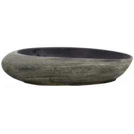 vidaXL Aufsatzwaschbecken Lila und Grau Oval 59x40x14 cm Keramik