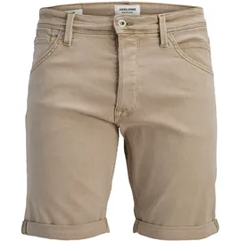 JACK & JONES "JJIRICK JJFOX SHORTS AKM 340", Herren, Gr. S, N-Gr, crockery, Web, Obermaterial: 76% Baumwolle, 22% Polyester, 2% Elasthan, unifarben, regular fit knielang, Hosen Bermudas