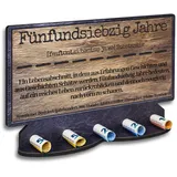 DARO Design – Geldgeschenk Groß 75 Jahre 28cm HDF Holz zum Geburtstag Jubiläum Geld Geschenk Geldgeschenke Schiefer Holz Optik