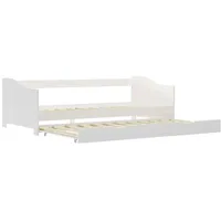 VidaXL Ausziehsofa Bettgestell Weiß Kiefernholz 90x200 cm617156