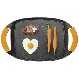 Ibili Grillpfanne Basic Stone 36 x 22,5 cm Stahl orange/schwarz