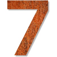 Keilbach Keilbach, Hausnummer iron.number.240, korrodierter wetterfester Stahl, Typografie Eurostile, Höhe 240 mm, Ziffer 7