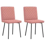 vidaXL Esszimmerstühle 2 Stk. Rosa Kunstleder