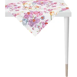 APELT Mitteldecke APELT "7184 SUMMER GARDEN, Sommerdeko, Sommer" Gr. 1, bunt (naturweiß, flieder, gelb, bunt), B:88cm L:88cm, Baumwolle, Tischdecken, Mitteldecke, Digitaldruck