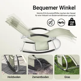SoBuy Sonnenliege 2 Personen Gartenliege bis 150kg, Beige