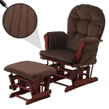 MCW Relaxsessel MCW-C76 Cord 320 g/m2 80 x 100 x 80 cm Braun mit Hocker