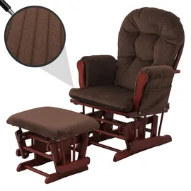 MCW Relaxsessel MCW-C76 Cord 320 g/m2 80 x 100 x 80 cm Braun mit Hocker