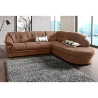 Ecksofa SIT & MORE "Savoni L-Form", braun, B:267cm H:90cm T:206cm, NaturLEDER (echtes Rindsleder) in Sitz und Rücken. Korpus in passendem Kunstleder SOFTLUX bezogen;Luxus-Microfaser (100% Polyester);Struktur ( 100% Polyester);Luxus-Microfaser ALTARA NUBUCK (100% Polyester), Sofas, Ecksofa, wahlweise mit Bettfunktion
