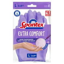 Spontex Gummihandschuhe Extra Comfort, 12307018, Latex, lila, Größe L