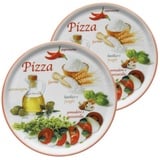 MamboCat Pizzateller 2er Set Pizzateller Napoli Pizzafoods rot 33cm - 04018#ZP2