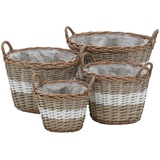 vidaXL 4X Hochbeet Rattan Weide Pflanztopf Pflanzkübel Weidenkorb Blumentopf
