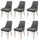 Mendler Esszimmerstuhl HWC-O27 Stoff dunkelgrau 6er Set