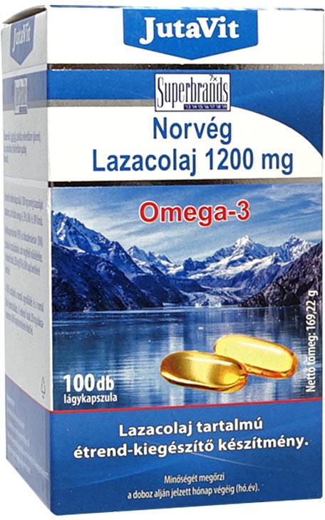 JutaVit Norwegisches Omega-3-Lachsöl 1200 mg Weichkapsel (100 Weichkapseln)