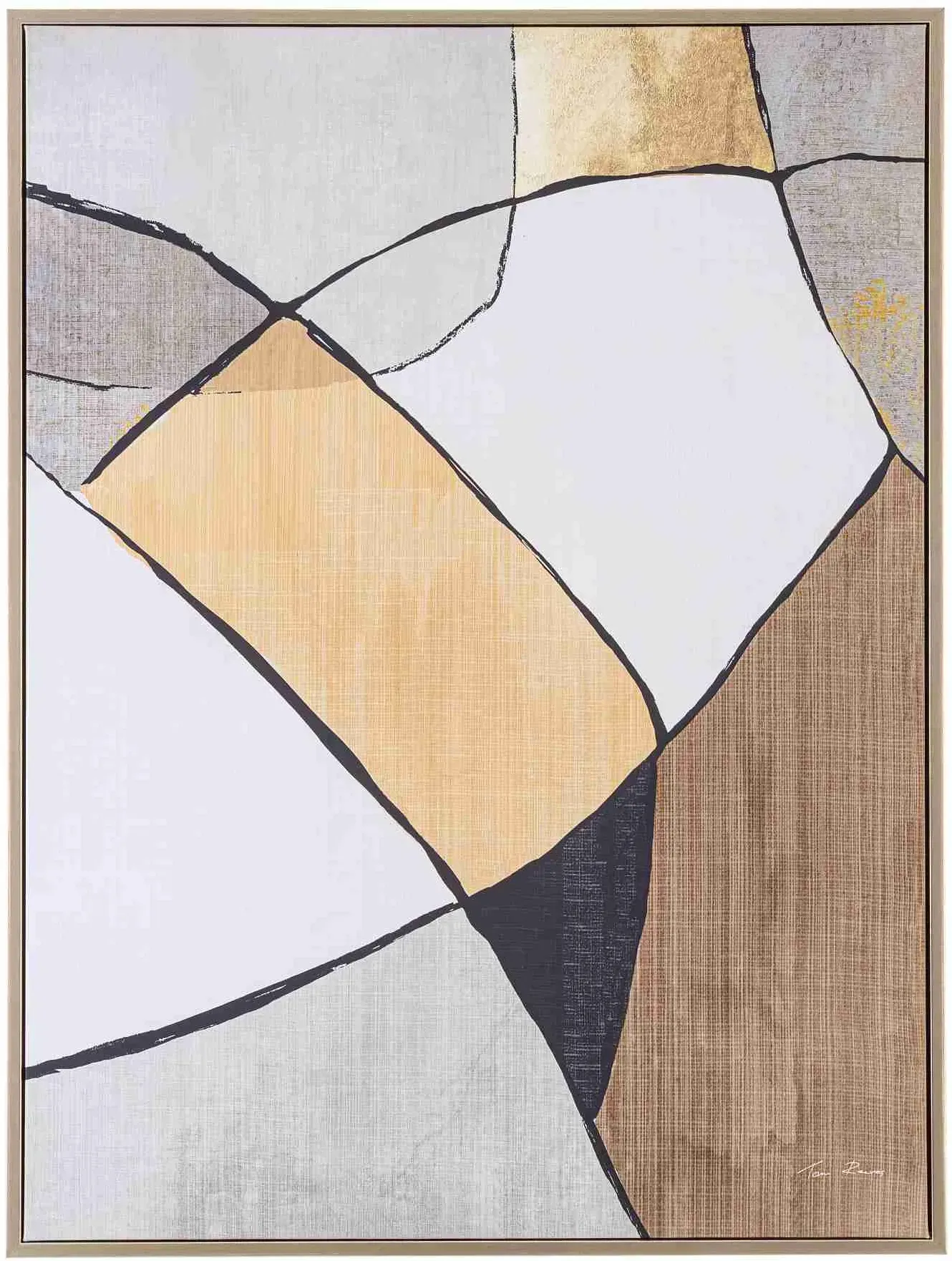Bild Crack aus Kiefernholz und Leinwand, klassisch, grau bunt, Hochformat 60x80 cm